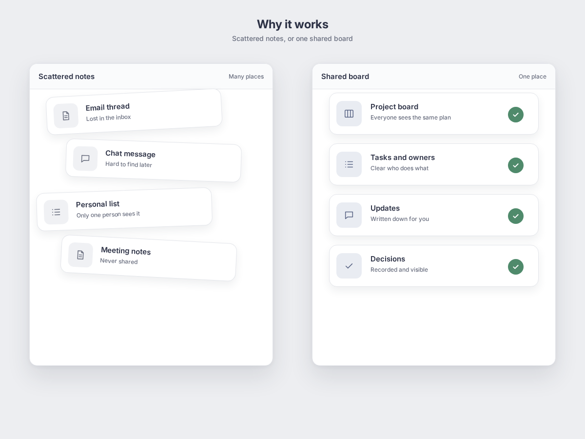 Team: why it matters for your business, shown as a simple app mockup